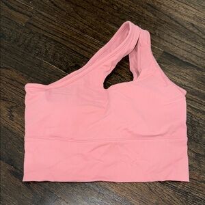 Pink One-Shoulder Sports Bra
